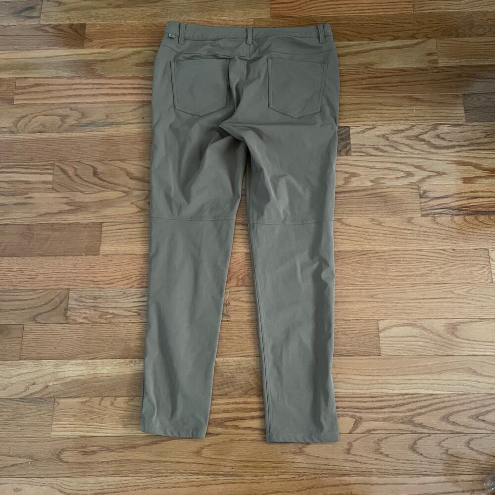 Lululemon ABC Slim-Fit 5 Pocket Mens Pants W34xL31.5 Warpstreme Artifact Brown - Picture 3 of 11